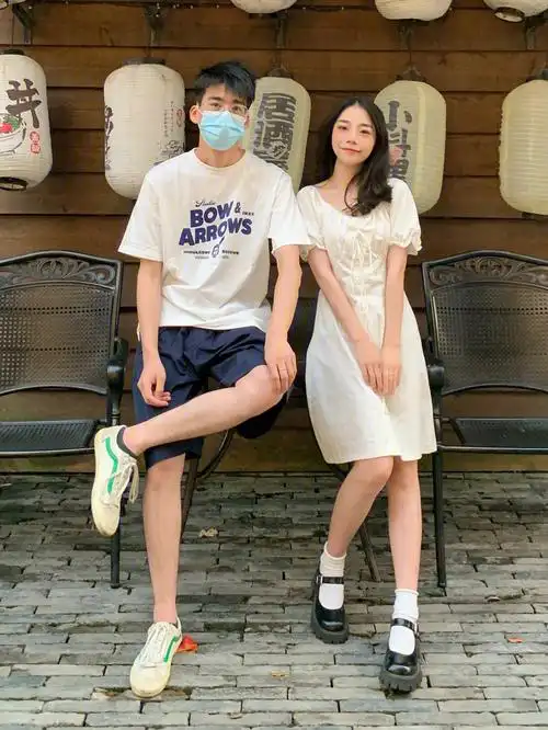 情侣穿搭158178夏日甜美简约韩系穿搭