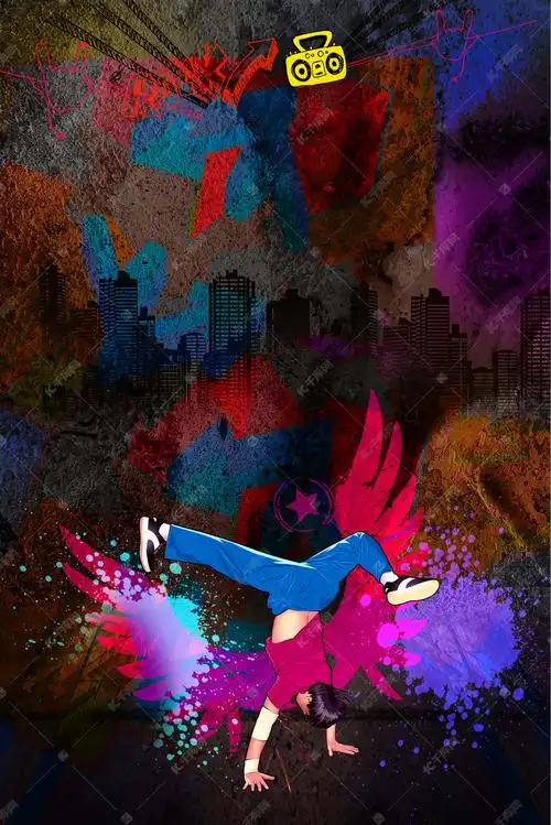 嘻哈音乐派对创意海报背景素材