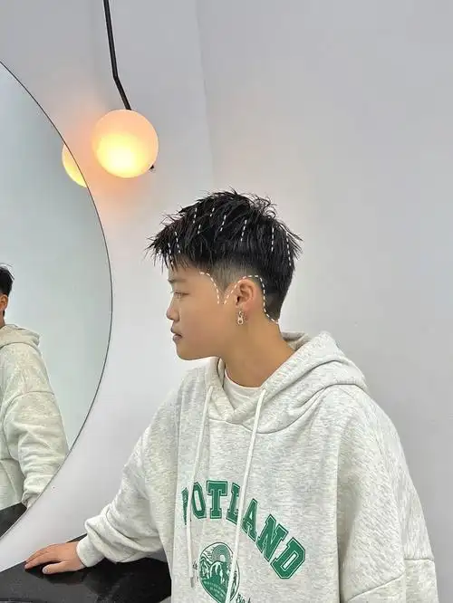 镂空短碎盖气质男发帅气十足hello大家好