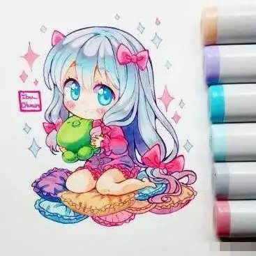 十二星座专属马克笔手绘天蝎座呆萌可爱双子座表情让人心疼