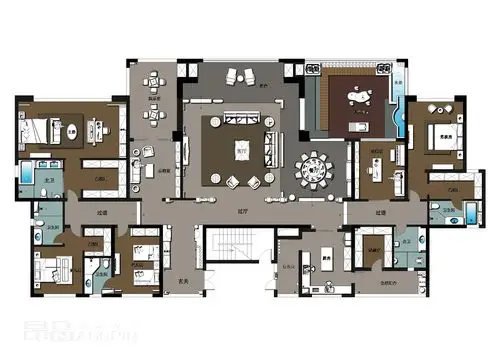 贵阳500平大平层(带户型图)装修,欧式设计案例