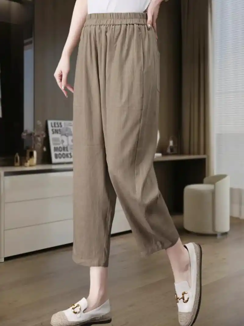 夏季新款 2024 新款亚麻休闲裤,为女性带来全新时尚体验!