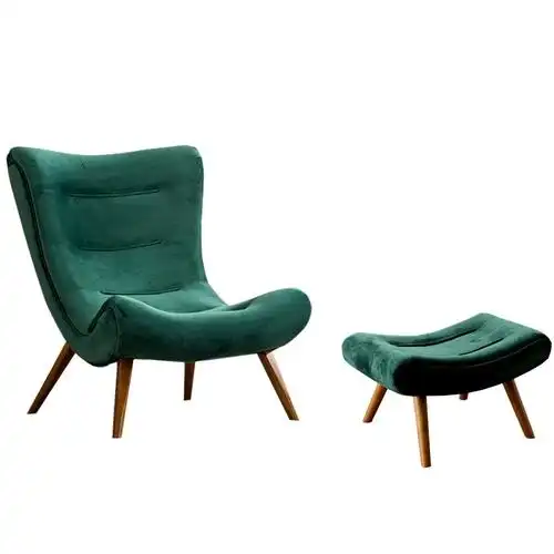 单人沙发椅北欧现代简约蜗牛椅布艺卧室休闲椅轻奢阳台懒人小沙发