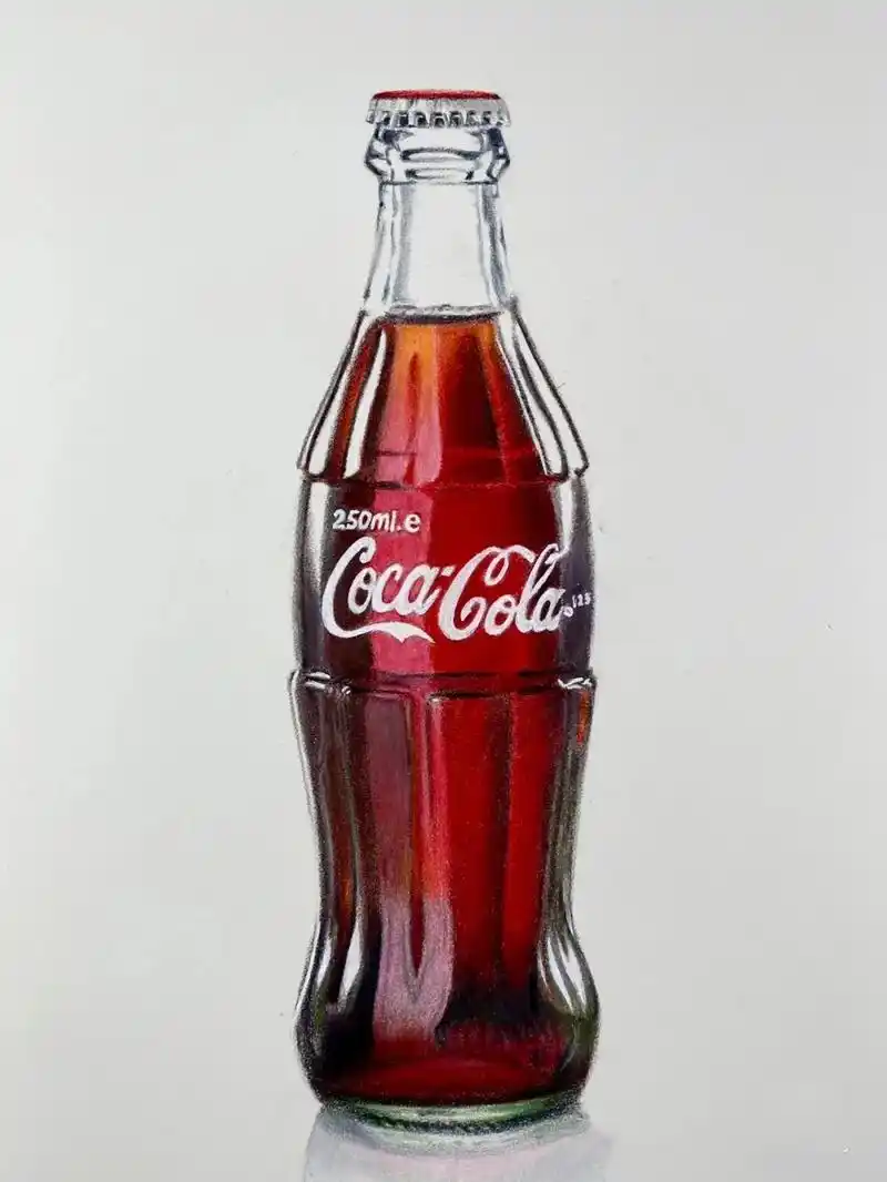 彩铅画可口可乐素材来自某书刘诚真彩铅