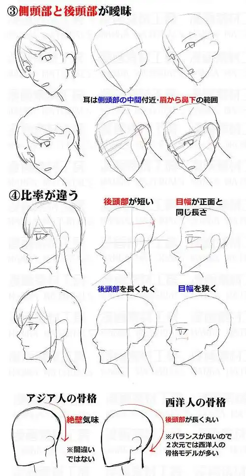 ipad绘画教程|动漫人物斜侧脸部怎么画?这些素材很有用!