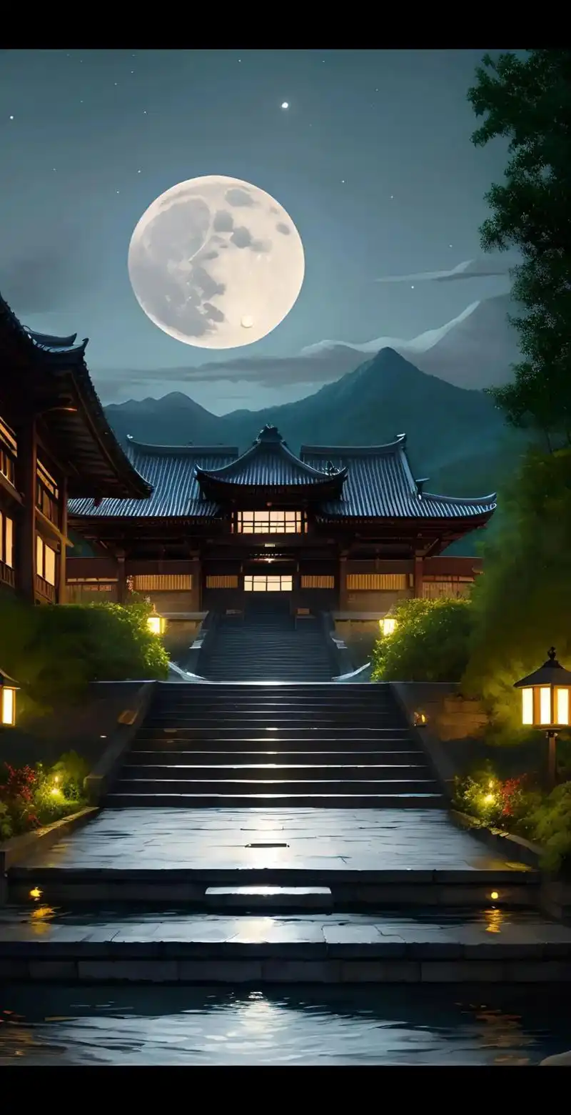 月光下的美景#人间仙境美如画 #国风古韵 #古风 #原创动画 - 抖音