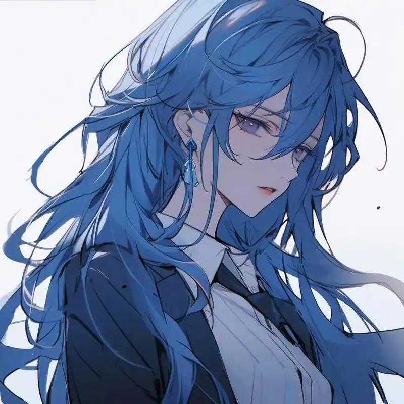 动漫头像# 忧郁的蓝色系女生动漫头像