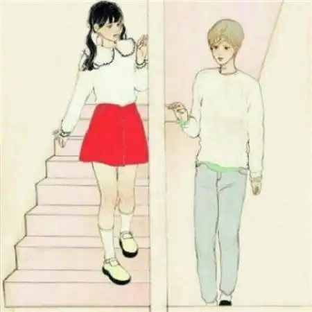 彩绘情侣头像一男一女韩国插画甜蜜情侣头