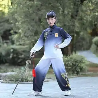 儿童武术表演服练功服男女童功夫演出服中小学生太极训练服装100黑色