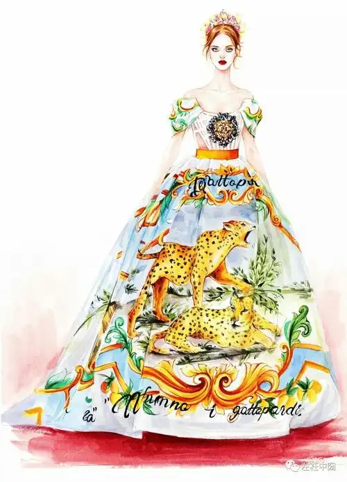 马克笔时装彩铅水粉时尚秀场服装设计时装画