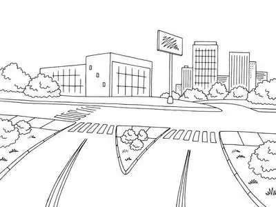 十字路口卡通图片