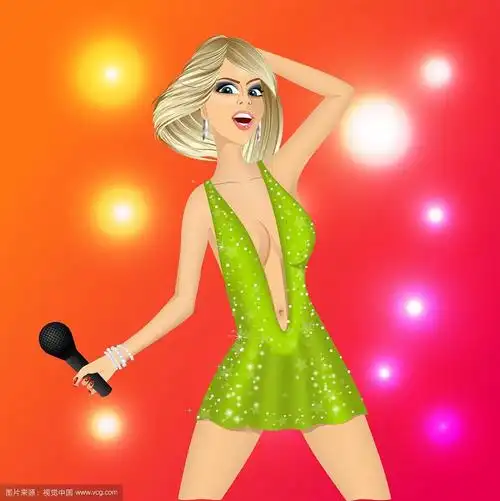 拿着麦克风的金发女人