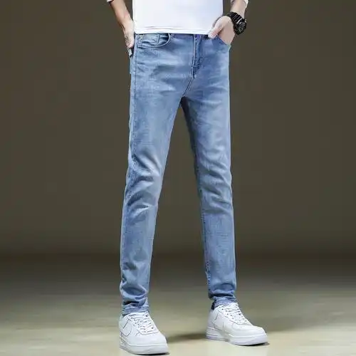 时尚休闲秋款休闲男青少年浅蓝蓝色裤子k6602-p50