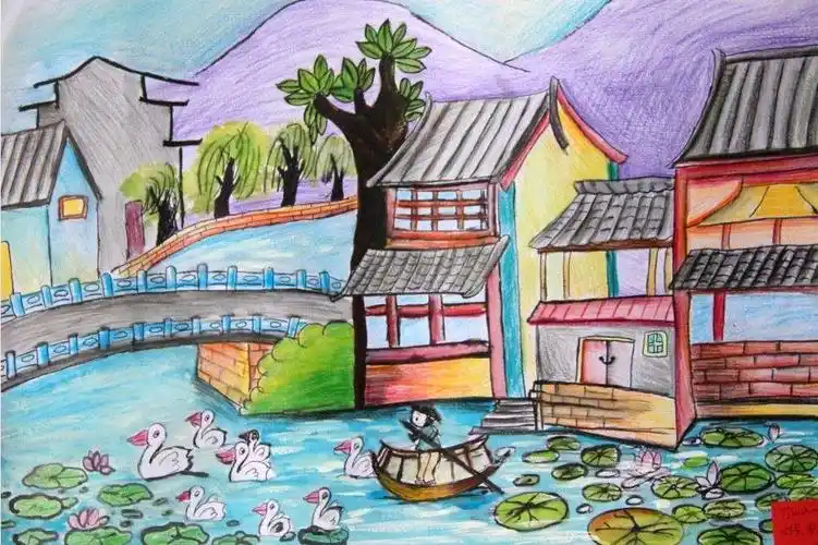 冉冉一班亲子互动——亲子绘画《美丽的家乡》