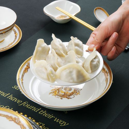 家用沥水双层盘餐具欧式大号水饺盘10英寸控油盘水果盘盛饺子盘子菜盘