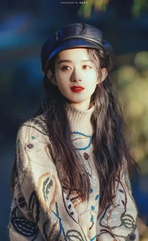 赵丽颖壁纸颖宝身穿格纹裙红纱裙尽显调皮可爱明丽动人