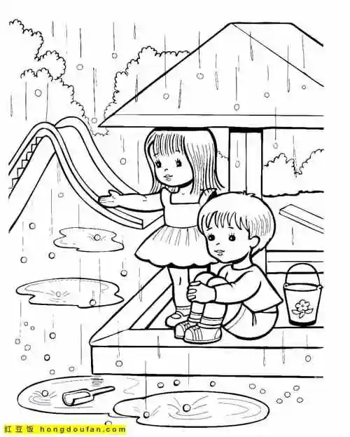 同学,填色,填色大全,填色游戏,妹妹,妹妹简笔画,学校,小朋友,幼儿园