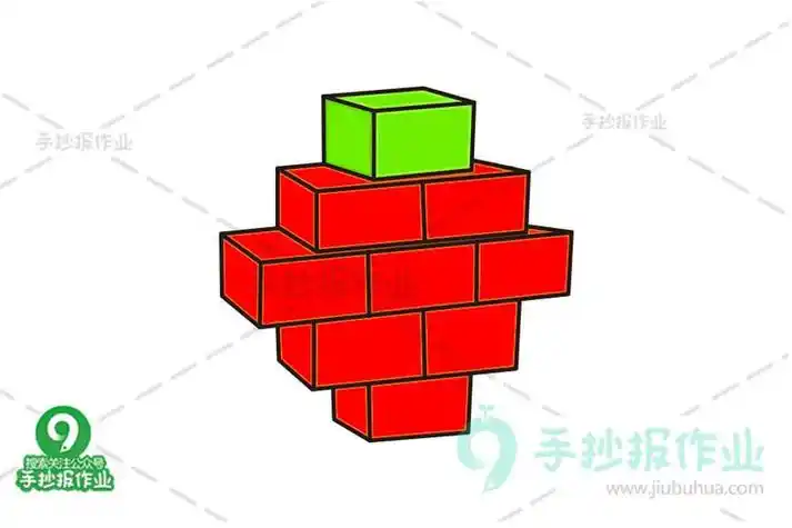 积木墙简笔画用长方形组合画一堵积木墙吧  --- 图文分解步骤