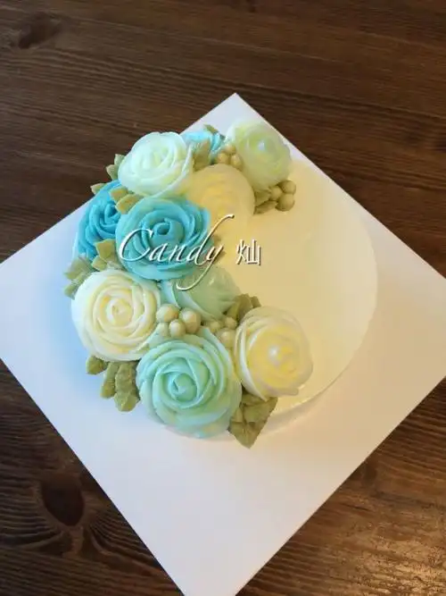 韩式奶油霜裱花蛋糕 #约会mof#(0/22)