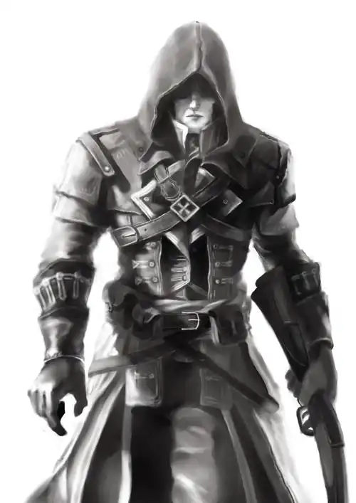 cg,黑白,战士,第一次画.