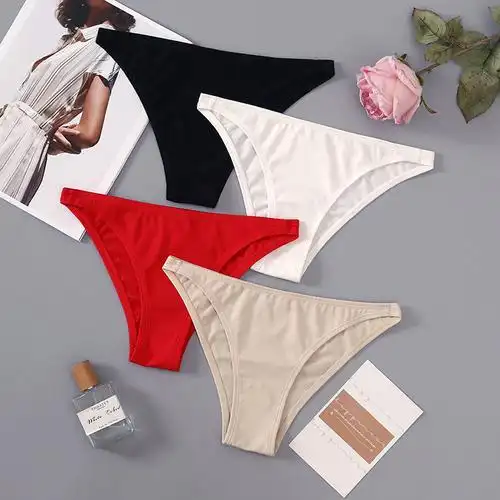 半包臀内裤女士三角裤低腰性感火辣欧美外贸纯色运动健身瑜伽网红
