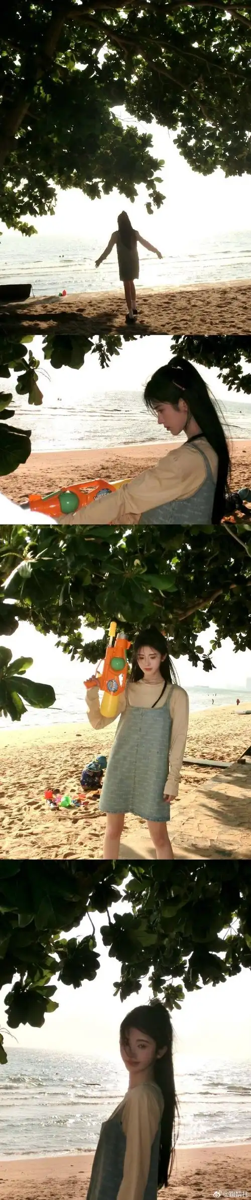 鞠婧祎海滩大作战