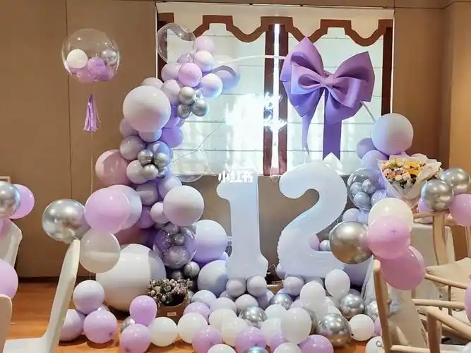 洛阳梦幻紫的12岁生日布置
