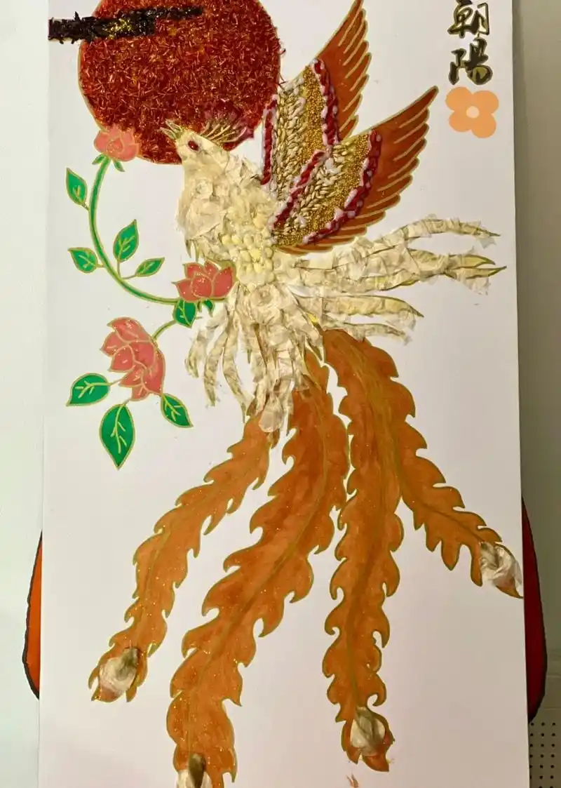 中药拼贴画|凤凰61丹凤朝阳～护士节作品 99灵感:《诗经·大雅