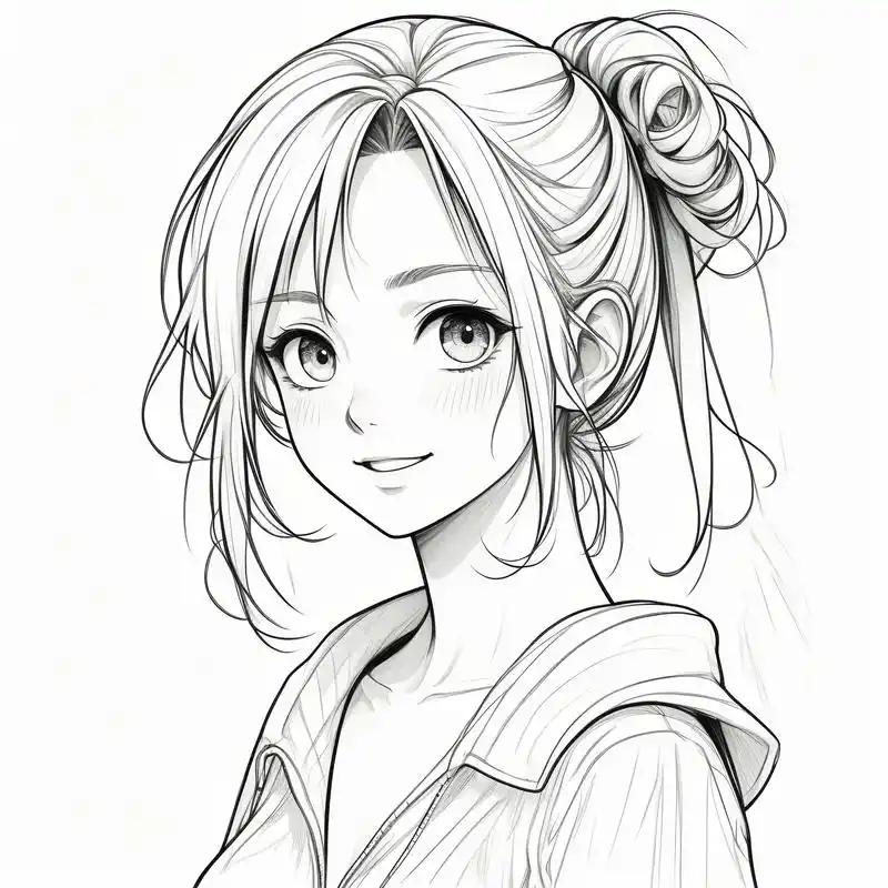 96动漫女生黑白素描头像精选94 探索二次元的世界,黑白素描风格的