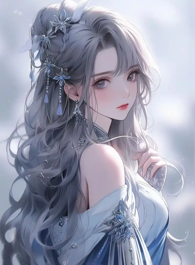 银发控看过来～惊艳银发古风女孩 神秘超拽帅气女神头像 银发搭配古风