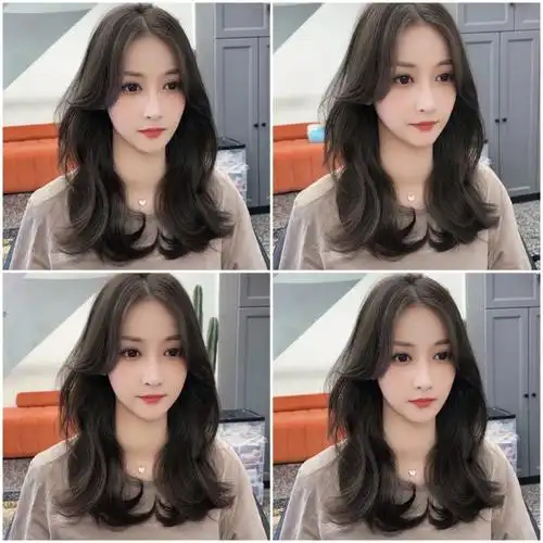 烫发◇今年最流行的设计中长发c s卷搭配八字刘海看起来显脸小提升