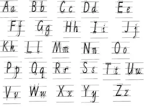 最新26个英语字母大小写手写体示范