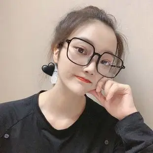复古网红方形黑色粗框眼镜女ins大脸显瘦素颜神器韩版近视眼镜框