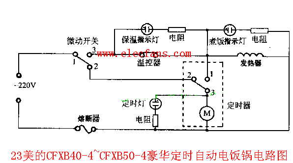 美的电饭锅煲电路图
