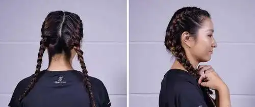 好处:从前额刘海处向后编的发型非常独特且结实不易散,可以在运动