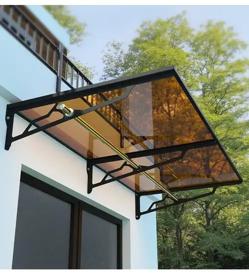 wasainiu钢化玻璃雨棚别墅庭院雨棚户外露天防水遮阳雨棚门窗雨棚黑色