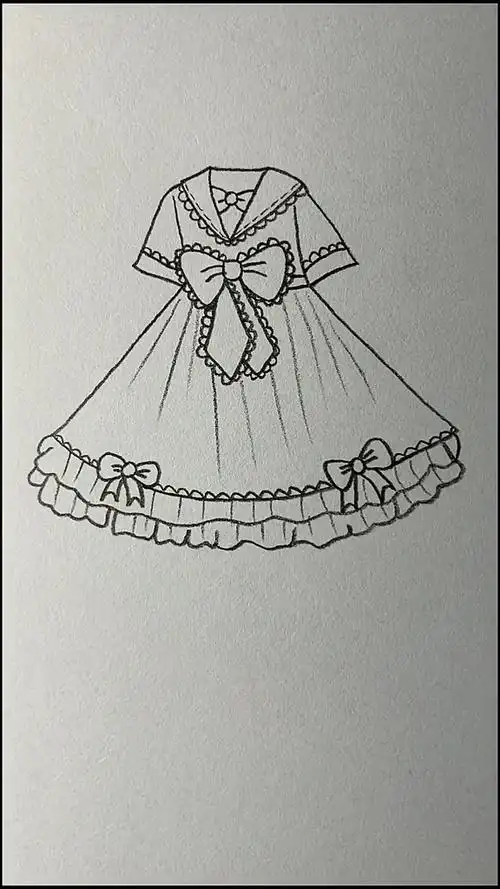 简笔画画一件夏天穿的漂亮裙子