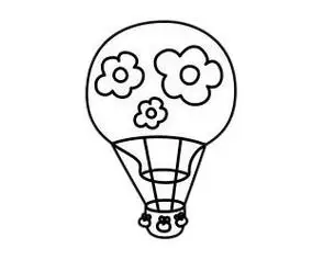 热气球简笔画简单画法步骤图片大全,简笔画图片