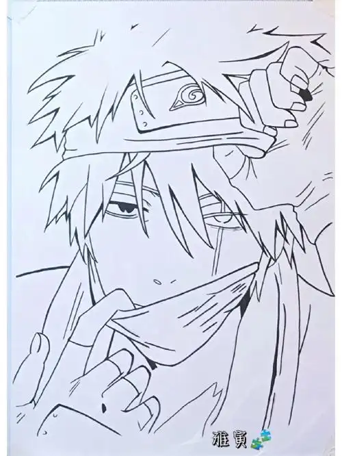 火影忍者卡卡西第20弹黑白画