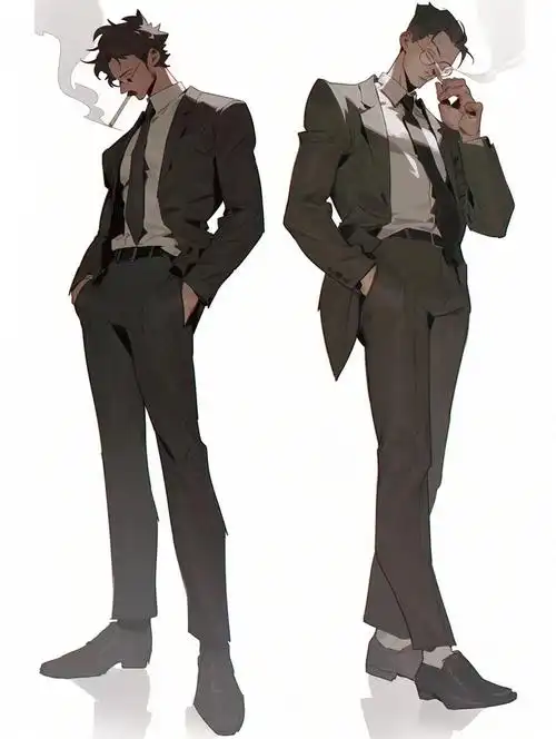 绘画素材1000西装革履男士服装参考合集