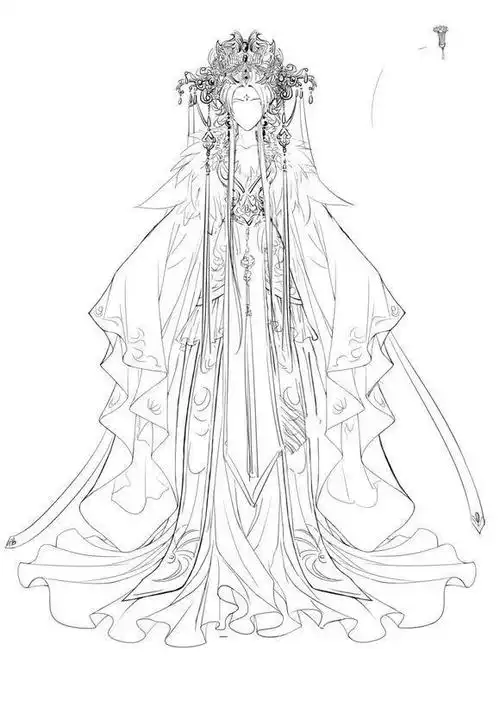 黑白古风线稿:知音少,弦断有谁听