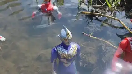 迪迦奥特曼的腿,被水草缠住动不了,哥斯拉看到了美味!