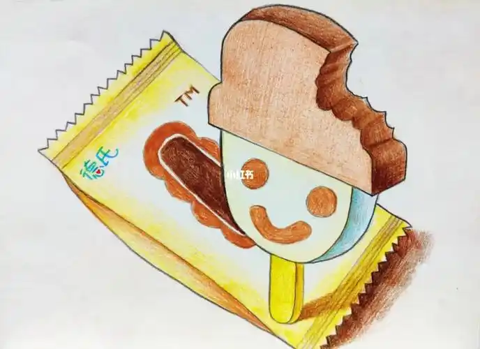 彩铅童年味道的雪人雪糕