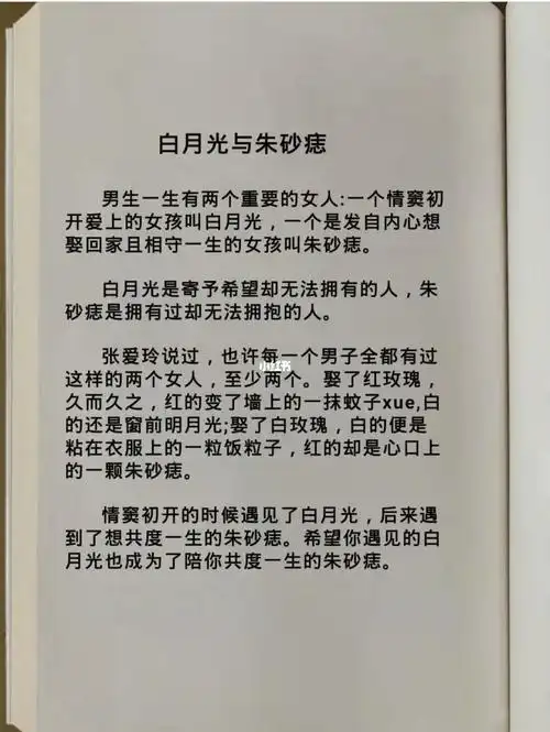 白月光与朱砂痣
