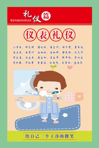 758海报印制展板写真喷绘500学校园标语礼仪篇仪表礼仪