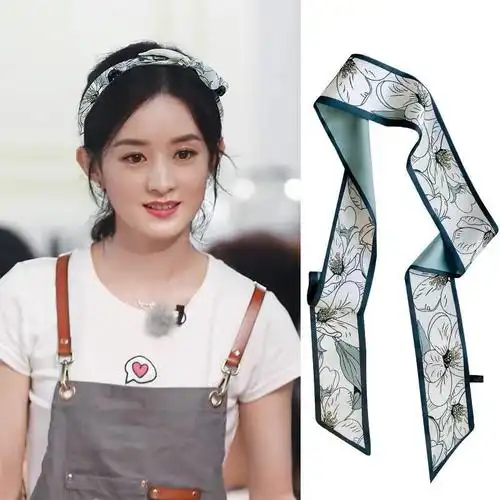 榛橙 赵丽颖同款丝巾发带女绑头发绳编发丝带秋季日常扎头发优雅丝巾