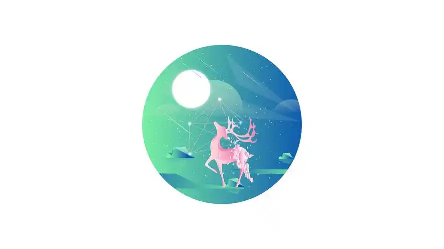 梦幻渐变色插画