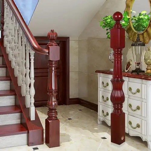 楼梯扶手实木起头将军落差立柱别墅护栏现代楼梯扶手