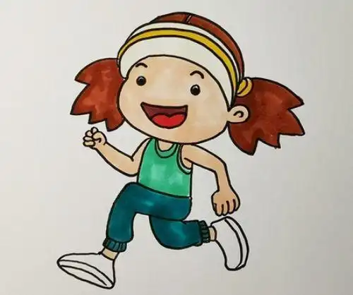 跑步的人简笔画有颜色