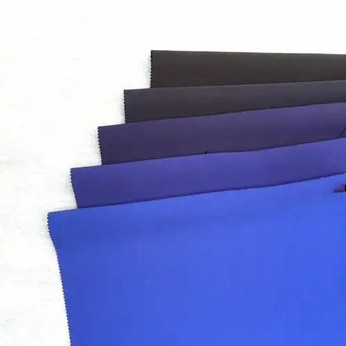 深蓝色藏青色宝蓝色蓝黑色太空棉布料 针织弹力夹层空气层面料 厚